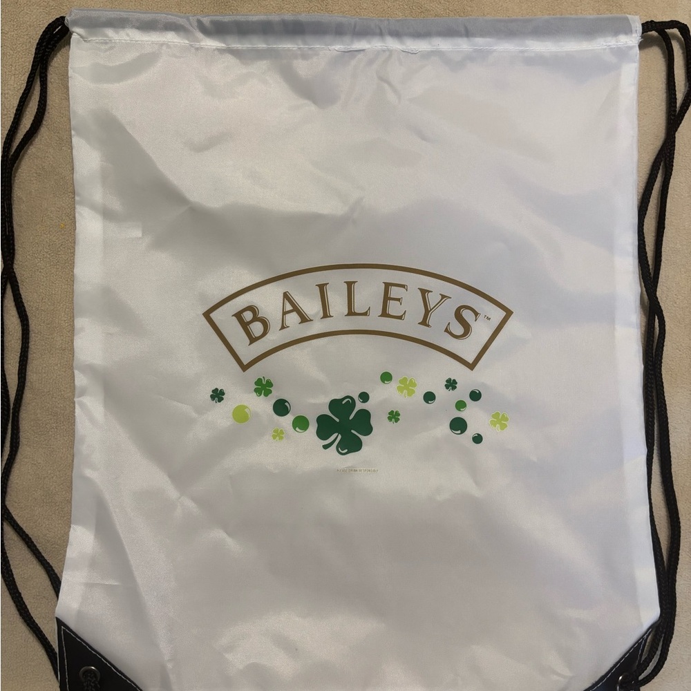 Baileys White Drawstring Bag